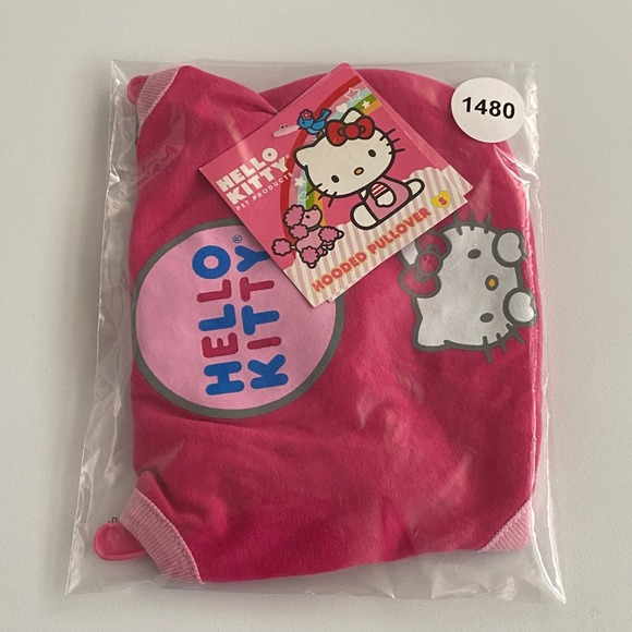 NEW Hello Kitty Dog Hoodie Shirt Graphic Print Pink Size S - Picture 10 of 10